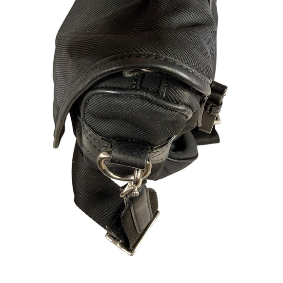 COACH KIJ-7435 Rare 1980's Black Twill and Leather Crossbody Bag - Picture 15 of 16